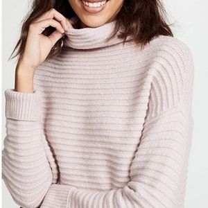 Madewell Belmont Mock Neck Sweater Small Pale Pink/Mauve